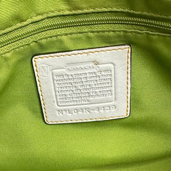 Coach Vintage Ladybug Applique Boxy Straw Tote Limited Edition 2004 Natural 4439 - Picture 9 of 14